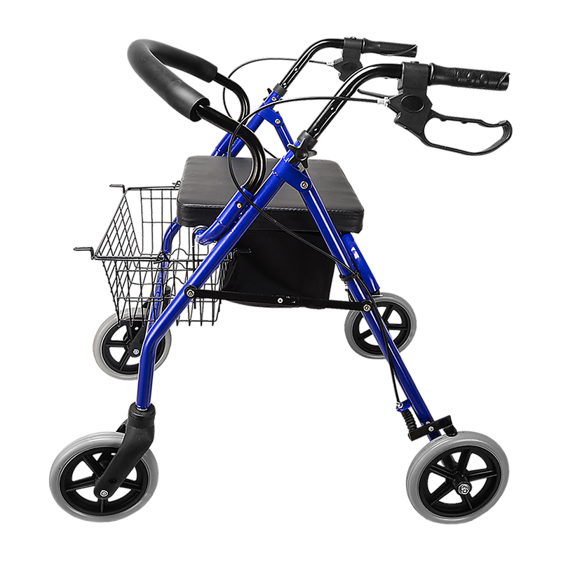 Rollator Walker Walking Frame With Wheels Zimmer Mobility Aids Seat Blue