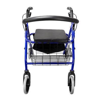 Rollator Walker Walking Frame With Wheels Zimmer Mobility Aids Seat Blue