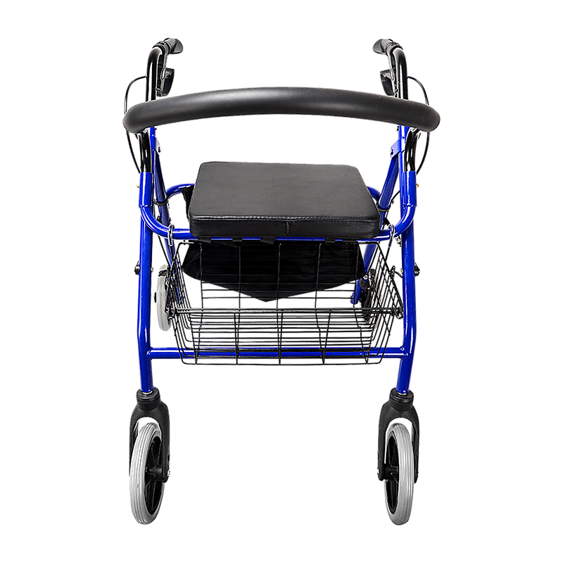 Rollator Walker Walking Frame With Wheels Zimmer Mobility Aids Seat Blue