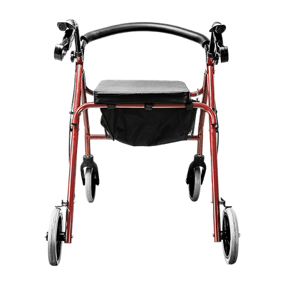 Rollator Walker Walking Frame With Wheels Zimmer Mobility Aids Seat Red