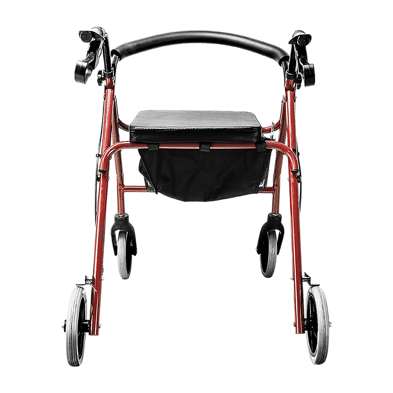 Rollator Walker Walking Frame With Wheels Zimmer Mobility Aids Seat Red