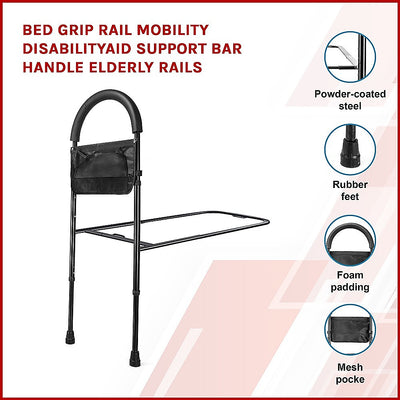 Bed Grip Rail Mobility Disability Aid Support Bar Handle Elderly Rails