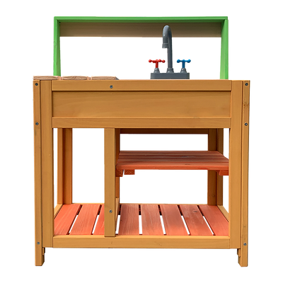 Childrens Outdoor Play Mud Kitchen Sand Pit with Display Shelf