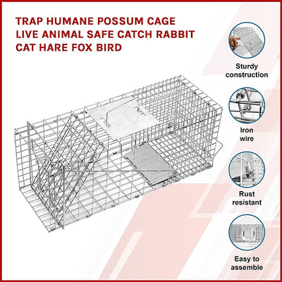 Trap Humane Possum Cage Live Animal Safe Catch Rabbit Cat Hare Fox Bird