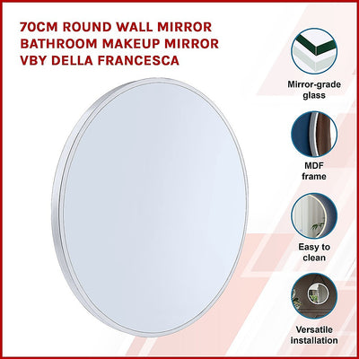 60cm Round Wall Mirror Bathroom Makeup Mirror by Della Francesca