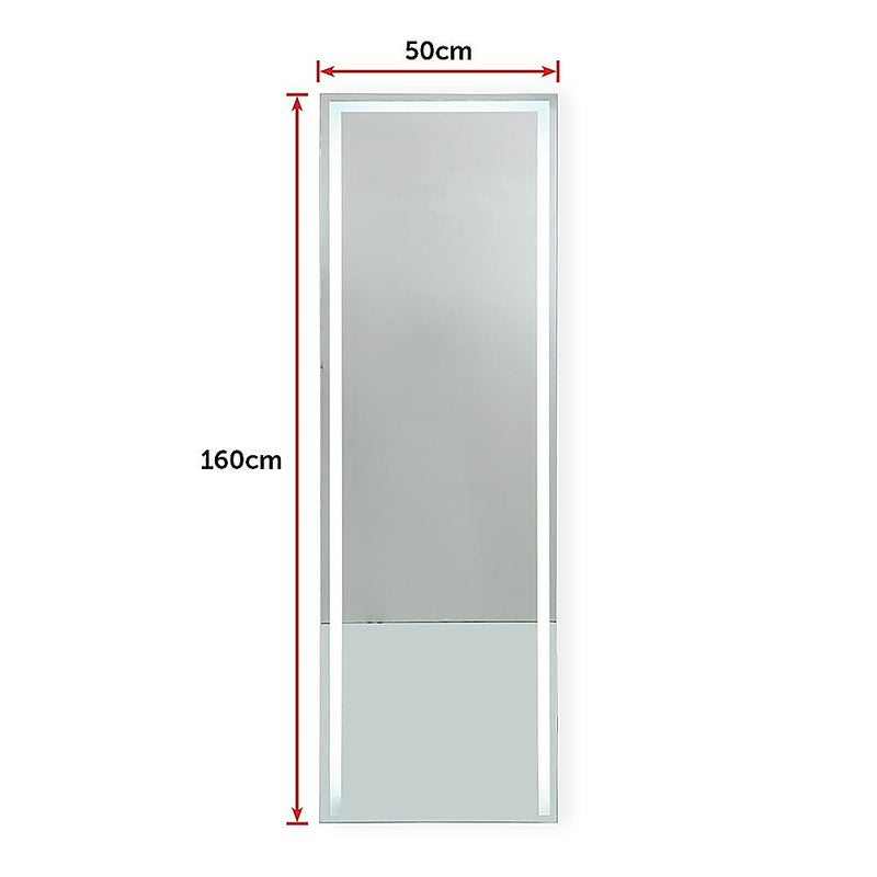 LED Full Length Mirror Standing Floor Makeup Wall Light Mirror 1.6M