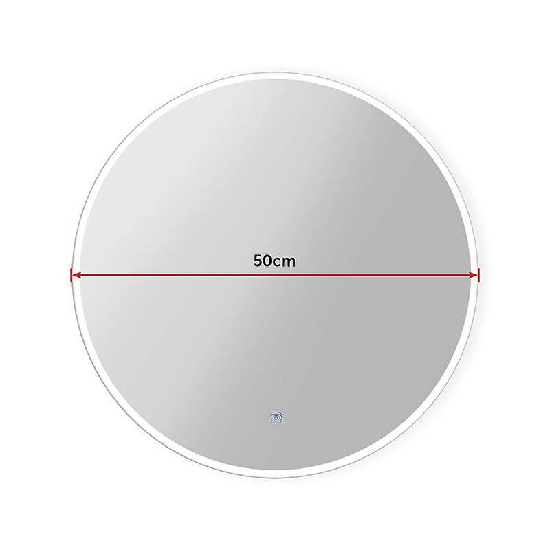 50cm LED Wall Mirror Bathroom Mirrors Light Decor Round