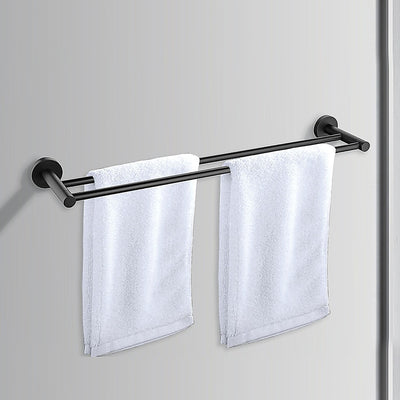 Double Classic Towel Bar Rail Bathroom Matte Black Finish