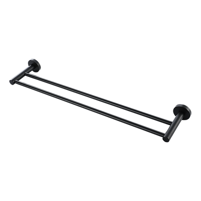 Double Classic Towel Bar Rail Bathroom Matte Black Finish