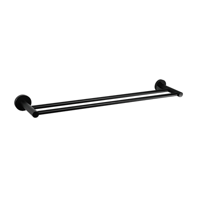 Double Classic Towel Bar Rail Bathroom Matte Black Finish