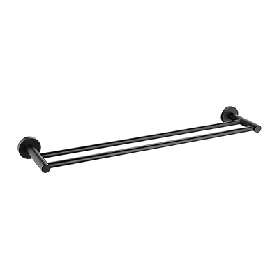Double Classic Towel Bar Rail Bathroom Matte Black Finish