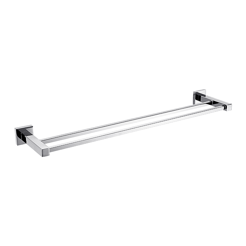 Double Classic Chrome Towel Bar Rail Bathroom