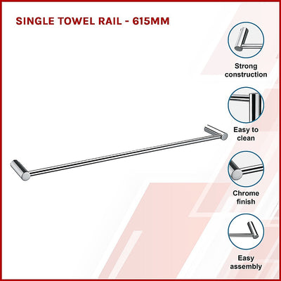 Single Towel Rail - 615mm