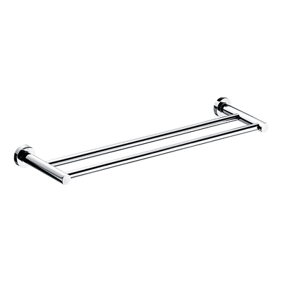 Double Classic Chrome Towel Bar Rail Bathroom