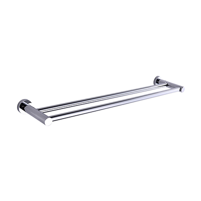 Double Classic Chrome Towel Bar Rail Bathroom