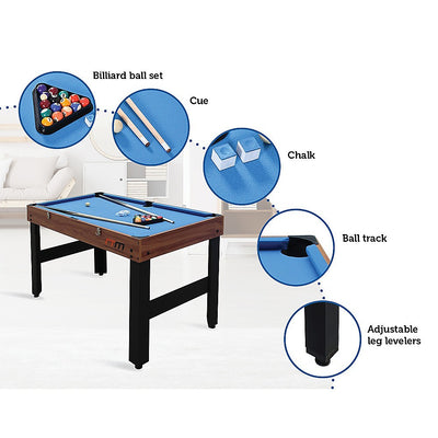 4FT 3-in-1 Games Foosball Soccer Hockey Pool Table