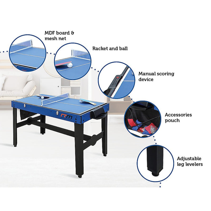 4FT 12-in-1 Combo Games Tables Foosball Soccer Basketball Hockey Pool Table Tennis