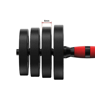 20kg Adjustable Rubber Dumbbell Set Barbell Home GYM Exercise Weights