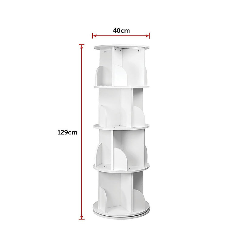 360-degree Rotating 4 Tier Display Shelf Bookcase Organiser