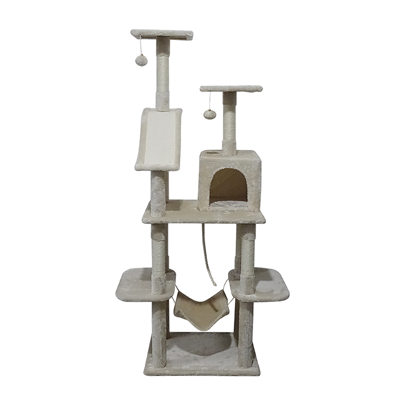 171cm Cat Tree Trees Scratching Post Scratcher Tower Condo House - Beige