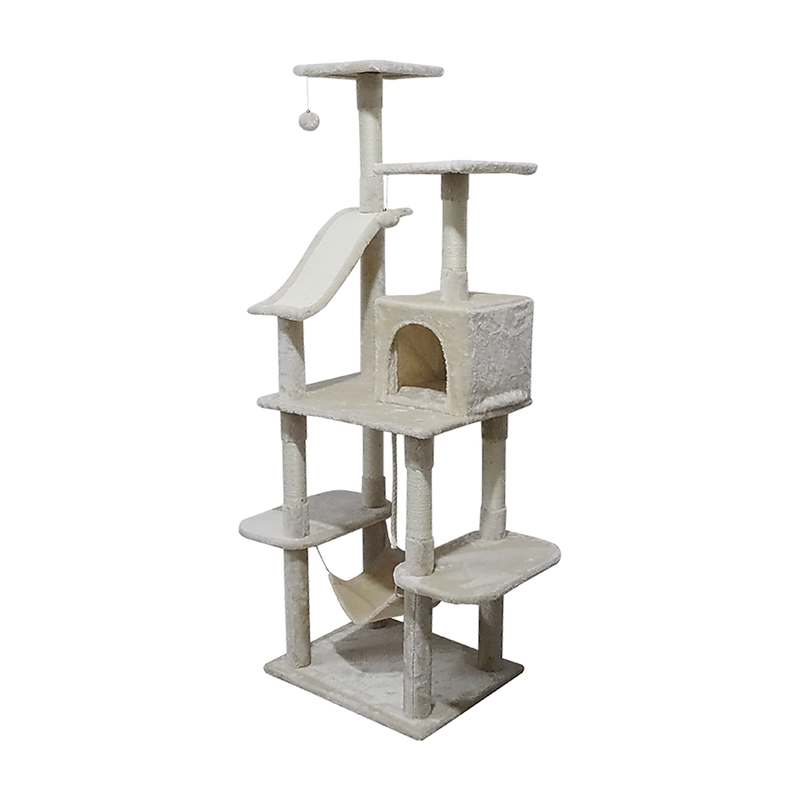 171cm Cat Tree Trees Scratching Post Scratcher Tower Condo House - Beige