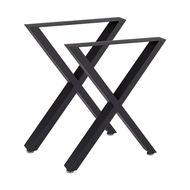 X-Shaped Table Bench Desk Legs Retro Industrial Design Fully Welded - Black