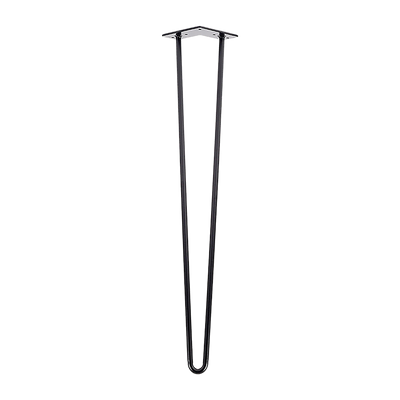 Set of 4 Industrial Retro Hairpin Table Legs 12mm Steel Bench Desk - 71cm Black