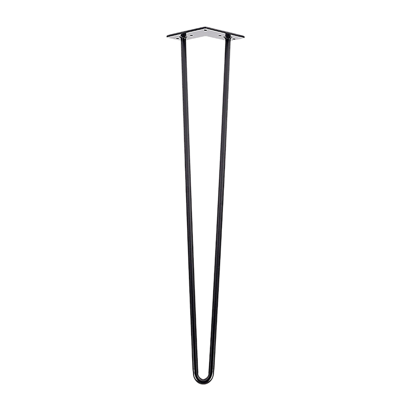 Set of 4 Industrial Retro Hairpin Table Legs 12mm Steel Bench Desk - 71cm Black