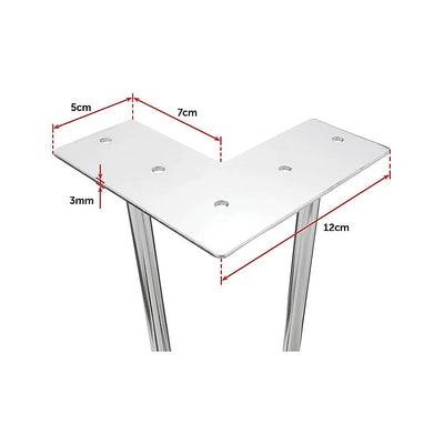 Set of 4 Chrome Retro Hairpin Table Legs 12mm Steel Bench Desk - 41cm