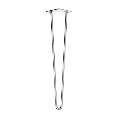 Set of 4 Chrome Retro Hairpin Table Legs 12mm Steel Bench Desk - 41cm