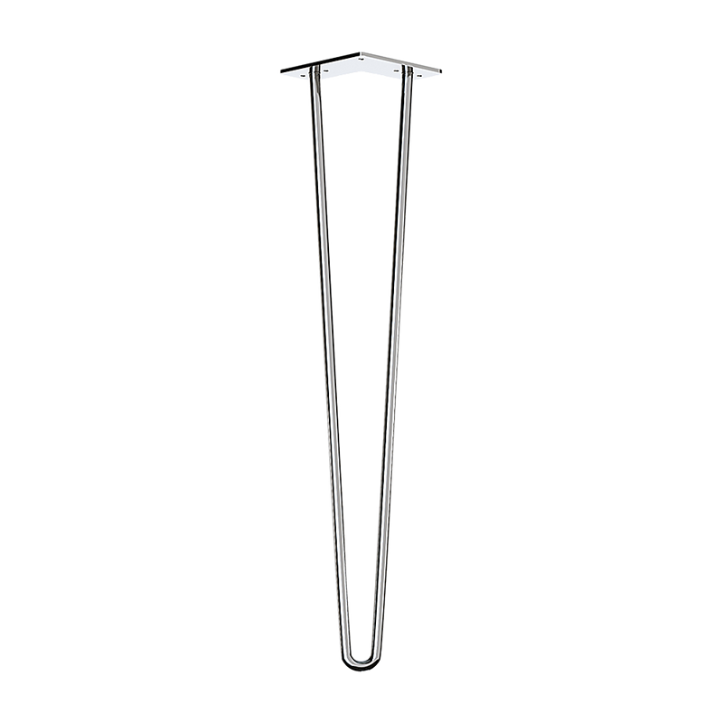 Set of 4 Chrome Retro Hairpin Table Legs 12mm Steel Bench Desk - 41cm