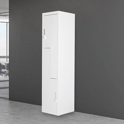 Grey Two-Door L-shaped Office Gym Shed Storage Lockers