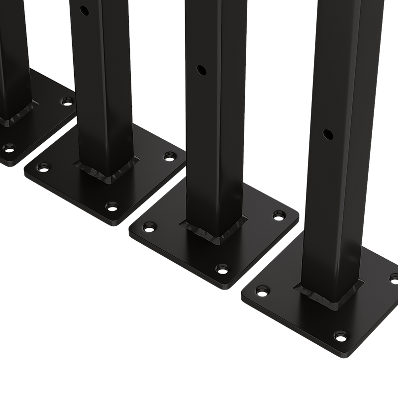 20cm Floating Shelf Brackets Industrial Metal Shelving Supports 4-Pack - Black