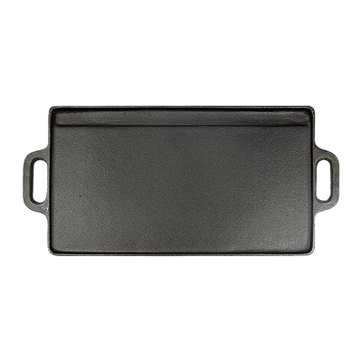46x22 cm Cast Iron Reversible Griddle Plate BBQ Hob Cooking Grill Pan