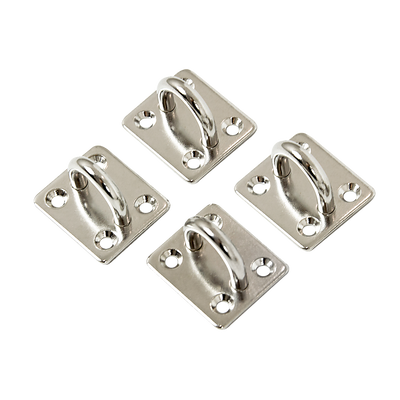 4X M6 304 Stainless Steel Oblong Pad Eye Plate Marine Hardware Staple Hook