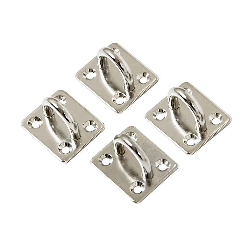 4X M6 304 Stainless Steel Oblong Pad Eye Plate Marine Hardware Staple Hook