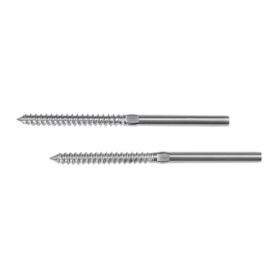 Stainless Steel DIY Rope Balustrade Kit 3.2mm Swage 2 x Lag Screw Term - 10 pack