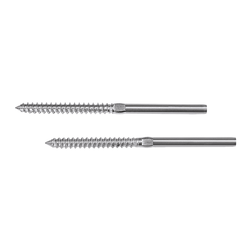 Stainless Steel DIY Rope Balustrade Kit 3.2mm Swage 2 x Lag Screw Term - 10 pack