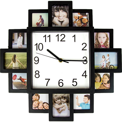 Photo Frame Clock Picture Collage 12-P Display Wall Clock Photowall Home Dͩcor