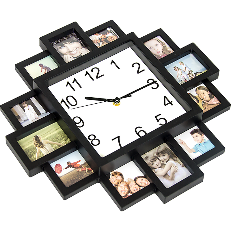 Photo Frame Clock Picture Collage 12Picture Display Photowall