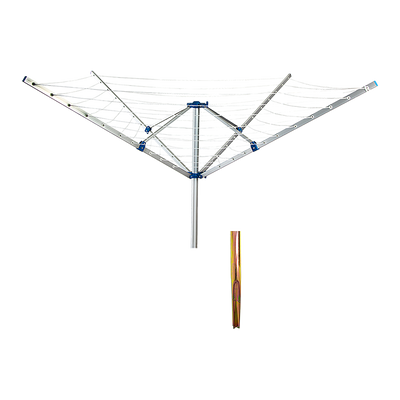 4 Arm Rotary Garden Washing Line Clothes Airer Dryer Outdoor Spike 40m Length