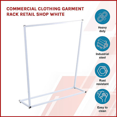 Commercial Clothing Garment Rack Retail Shop White