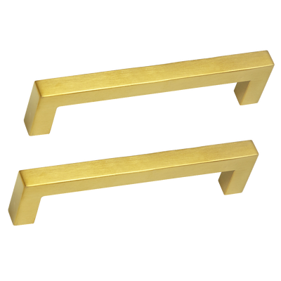 15x Brushed Brass Drawer Pulls Kitchen Cabinet Handles - Gold Finish 128mm