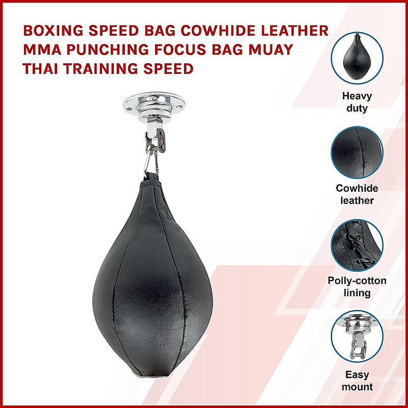 Boxing Speed Bag PU Leather MMA Punching Focus Bag Muay Thai Training Speed