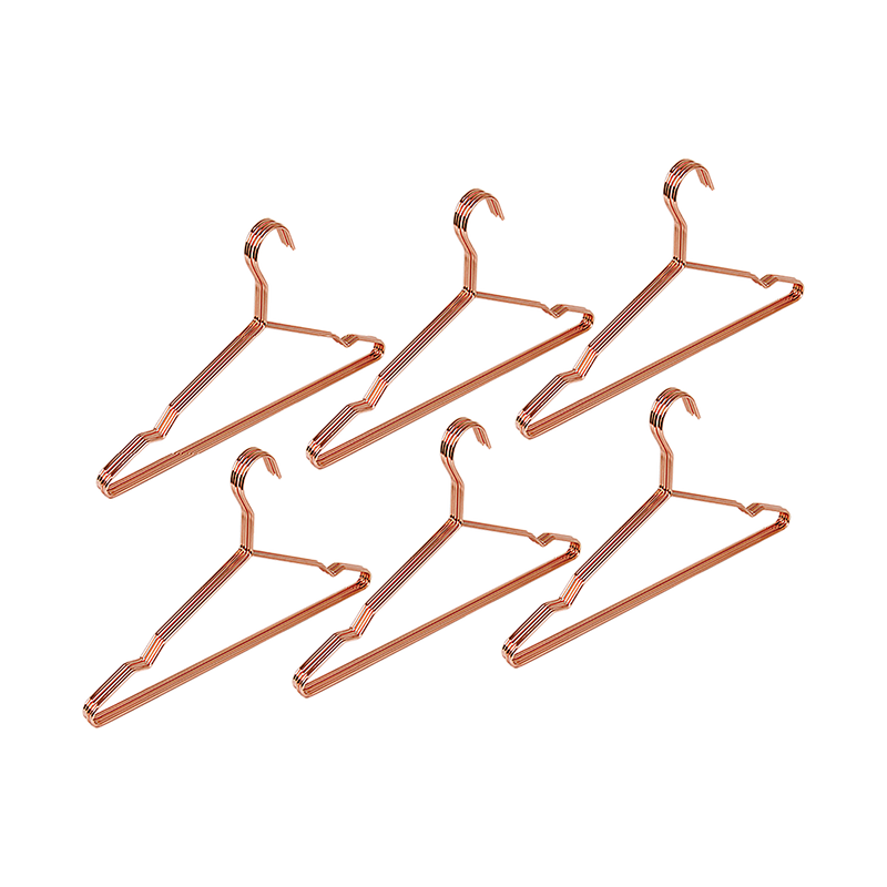 Adult 16.5" Rose Gold Shiny Metal Wire Coat Suit Top Clothes Hangers (60pc per set)