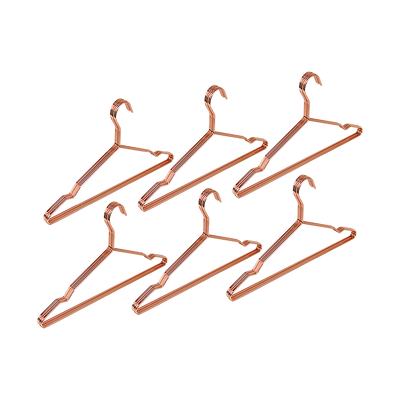 Adult 16.5" Rose Gold Shiny Metal Wire Coat Suit Top Clothes Hangers (30pc per set)