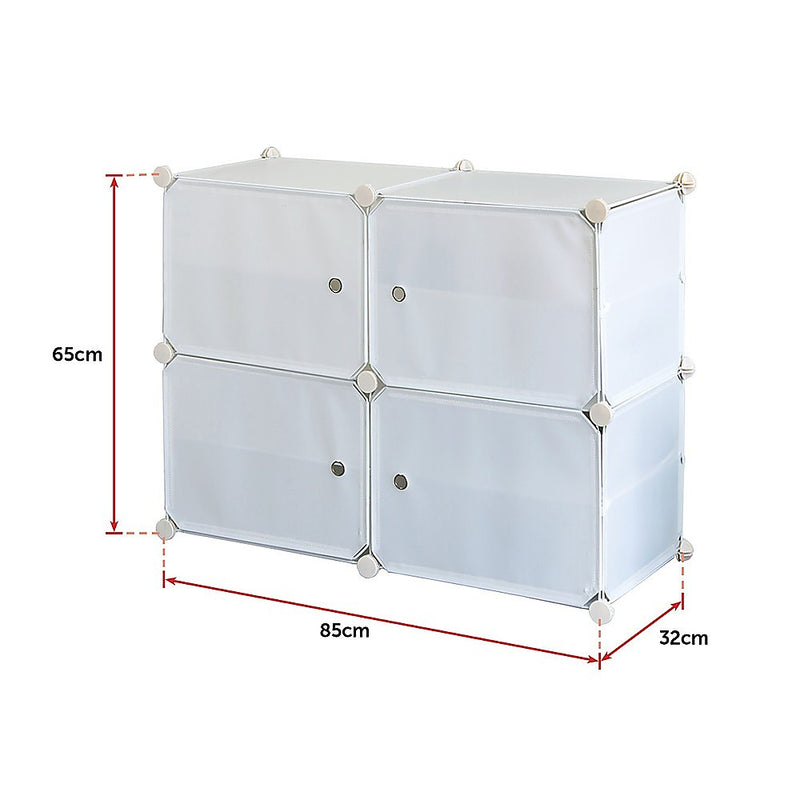 White Cube DIY Shoe Cabinet Rack Storage Portable Stackable Organiser Stand