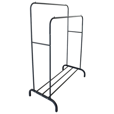 Heavy Metal Double Clothes Rail Hanging Rack Garment Display Stand Storage Shelf