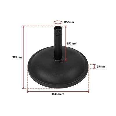 20kg Patio Sun Umbrella Base Durable Parasol Garden Stand Cement Round