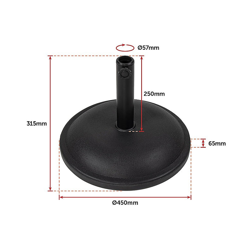 20kg Patio Sun Umbrella Base Durable Parasol Garden Stand Cement Round